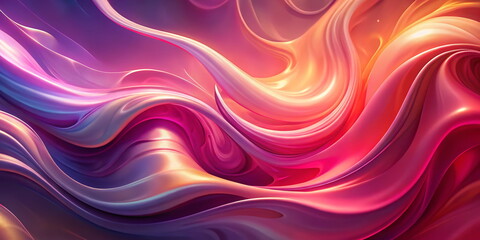 Obraz premium Vibrant abstract waves in purple and orange hues