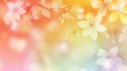 Delicate Blossom Dreams: A whimsical and ethereal background featuring delicate white blossoms silhouetted against a vibrant, multicolored backdrop.