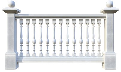 Fototapeta premium White stone balustrade with balusters and pillars.