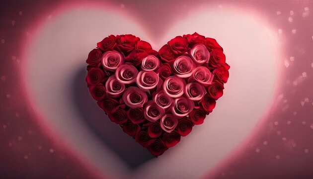 Valentine's day hearts and roses illustration