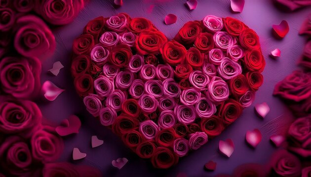 Valentine's day hearts and roses illustration