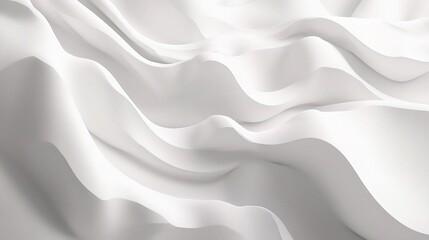 Fototapeta premium Abstract White Texture: A flowing and ethereal abstract background featuring smooth, undulating waves of white fabric creating a minimalist and serene backdrop.