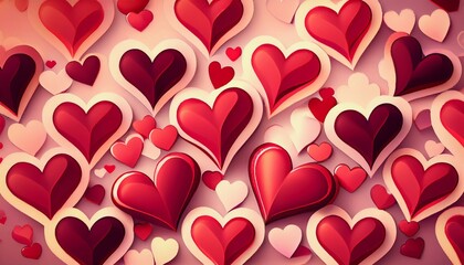 Valentine's day hearts and roses illustration