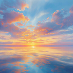 Obraz premium Sunrise Over the Ocean Sky