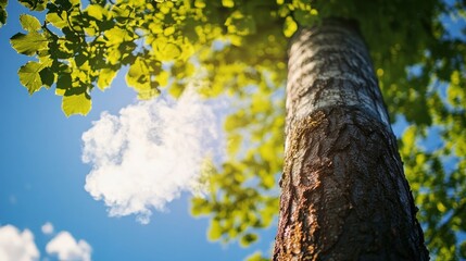 Fototapeta premium Sunlight Through the Canopy: A Look Up at Nature's Majesty