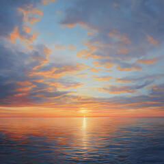 Obraz premium Sunrise Over the Ocean Sky