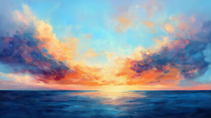 Obraz premium Sunrise Over the Ocean Sky