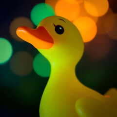 rubber duck on a black background