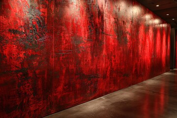 red metallic wall