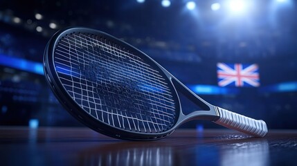 Damaged Tennis Racquet on Court, Wimbledon