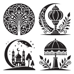 Naklejka premium Comprehensive Set of Design Elements Including Icons, Shapes, and Decorative Motifs