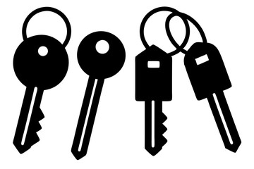 Silhouettes of Key Sets - Vector Illustration