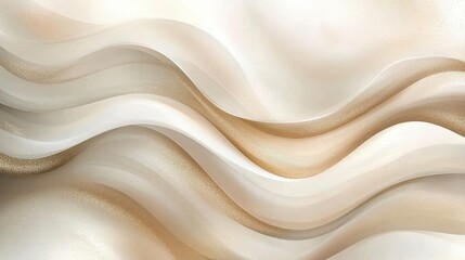 Fototapeta premium Metallic watercolor concept. Abstract wavy texture in soft cream and beige tones for modern design projects.
