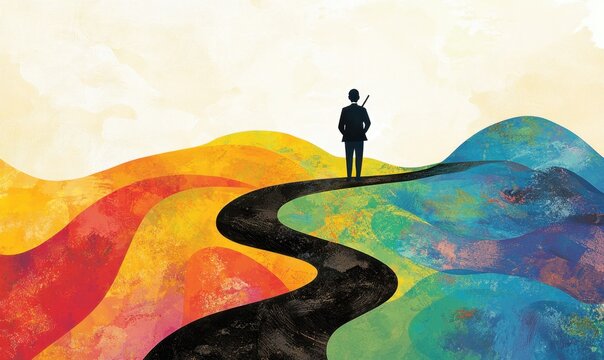 Abstract pathways navigating the learner's journey