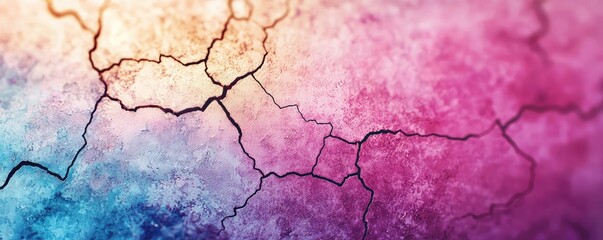 Obraz premium Metallic watercolor concept. Colorful cracked texture background with vibrant hues and abstract patterns.