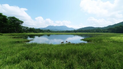 Fototapeta premium Serene Lake Landscape