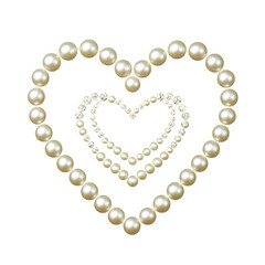 Obraz premium Pearl heart, gem hearts shape made of pearls