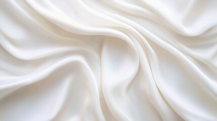 Obraz premium Silky White Drape: An abstract composition of smooth, flowing white fabric creates a delicate and elegant background. The soft, gentle curves and shadows evoke a sense of serenity and luxury. 