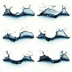 Obraz premium Dynamic water splashes forming artistic curves and shapes, showcasing fluid motion and energy
