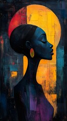abstract african tribeswoman