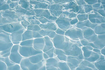 Water abstract for background, Blue swimming pool rippled.
