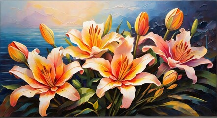 Fototapeta premium bouquet of lilies