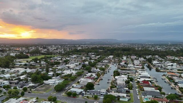Sunset Over Gold Coast Suburban Landscape