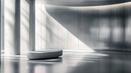 Sleek Modern Office Lobby Interior with Natural Light and Clean Lines