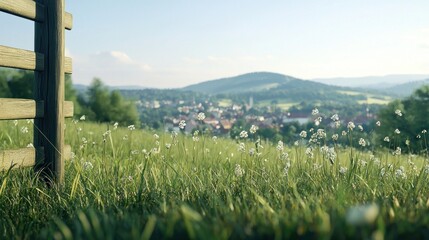 Fototapeta premium Tranquil Village Meadow