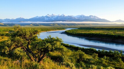 Majestic Mountain River Landscape