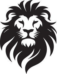 Lion vector illustration in black and white