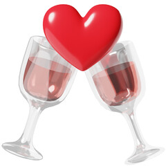 Couple Drinks with Heart