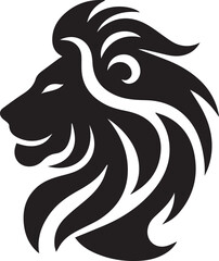 Lion vector illustration in black and white