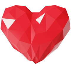red heart made of diamond