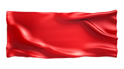 Red Fabric Banner with Subtle Wrinkles and Smooth Texture,red color cloth isolated on transparent background,red fabric with a wave pattern is shown,Floating elegant red fabric,Luxury realistic satin 