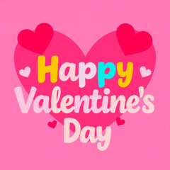 Fototapeta premium Happy valentines day typography design