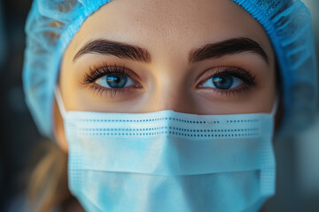  female doctor with a face mask
