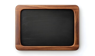 Blank wooden framed chalkboard isolated on white. (1)