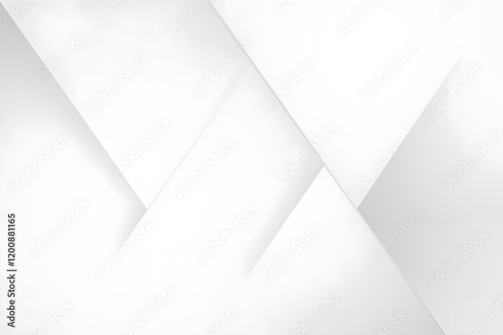 Wall mural white and gray background with abstract triangle shapes and angles.