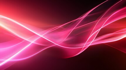 Obraz premium Abstract Pink Light Waves Flowing Design