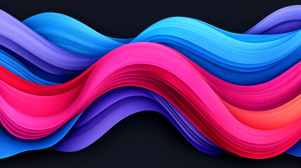 Fototapeta premium Colorful abstract waves in vibrant layers