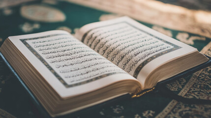 Obraz premium Holy Quran isolated islamic book. Vector Koran with arabic calligraphy, muslim text