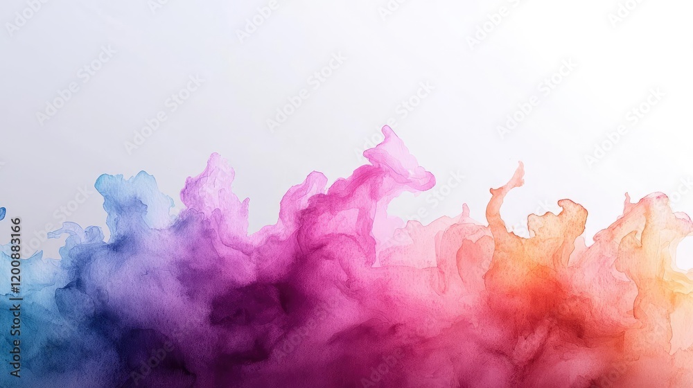 Poster Blurred watercolor idea. Vibrant watercolor abstract background with flowing colors and soft textures.