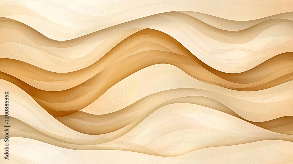 Aufkleber blurred watercolor idea. abstract waves of beige and brown create a soothing and warm background des