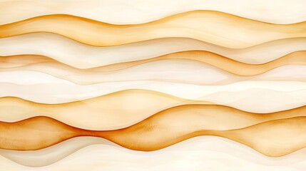 Obraz premium Blurred watercolor idea. Abstract design featuring soft waves in warm beige and cream tones for creative projects.