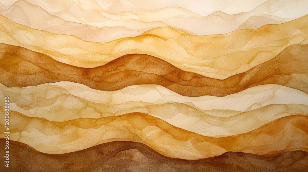 Poster blurred watercolor idea. stylish abstract waves in warm earth tones create a soothing visual experie