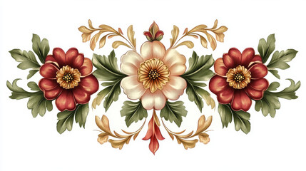 Set of beautiful floral elements and motifs isolated on white. Jpeg version also available in gallery