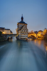 The Old Town Hall of Bamberg in Germany at twilight
