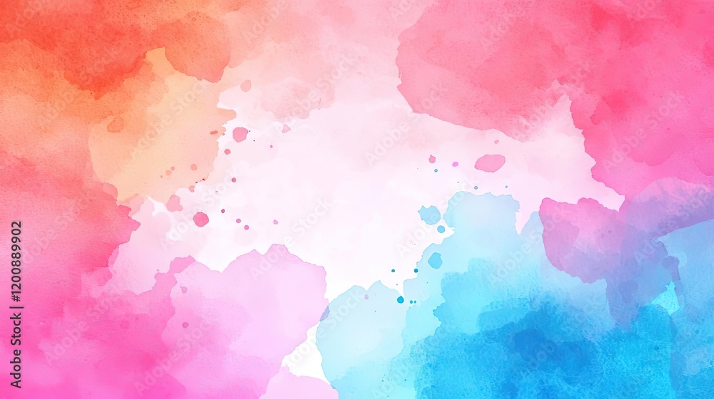Poster blurred watercolor idea. colorful watercolor splashes creating a vibrant and artistic background eff