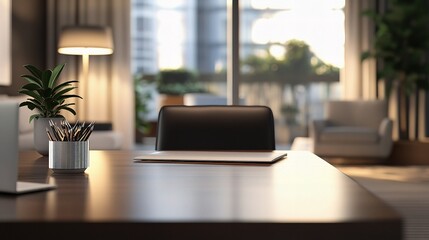 Modern Stylish Office Mockup Featuring Sleek Table and Minimalist Design